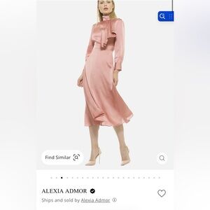 Alexia Admor Blush Satin Midi Skirt